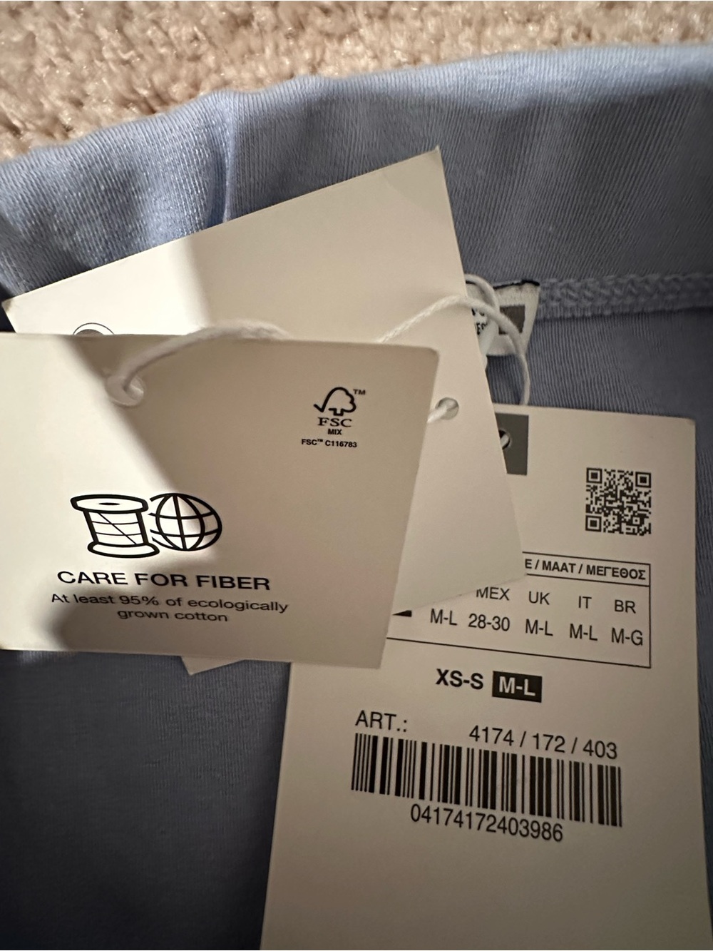 Zara Light Blue Cotton skirt